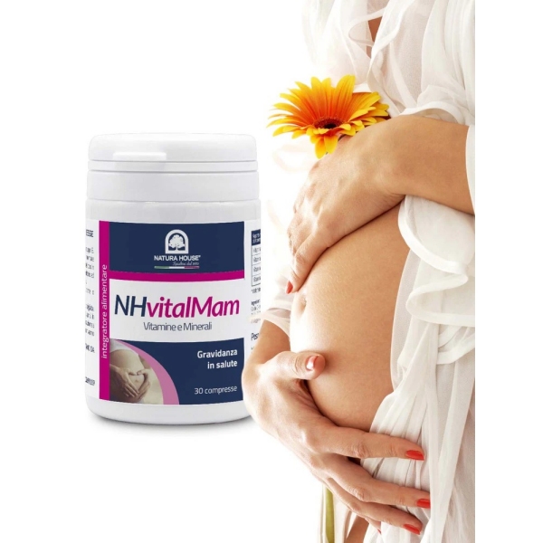 NHvitalMam    30 kapsul  popolno prehransko dopolnilo vitaminov in mineralov, posebej oblikovano za nosečnice. 