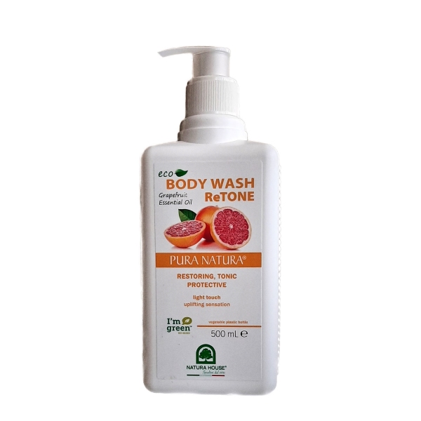 Gel za tuširanje BODY WASH ReTONE  z eteričnim olje pomela  OSVEŽI, VITALIZIRA, ŠČITI     500ml