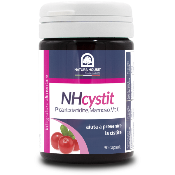 NHcystit 30 kapsul - Proantocianidini, manoza, vitamin C pomaga preprečevati vnetje sečnega mehurja (cistitis)