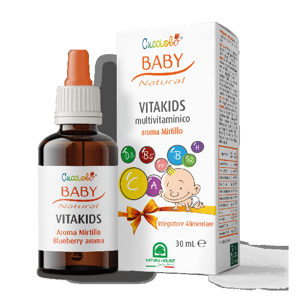 VITAKIDS Multivitamini  - kapljice za novorojenčke, dojenčke in otroke. Okus borovnice   30 ml