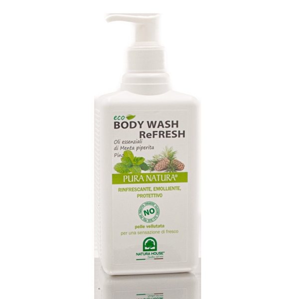 BODY WASH ReFRESH z eteričnim oljem poprove mete in bora - Občutek svežine-  gel za tuširanje  500ml