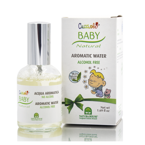 AROMATIČNA VODICA  CUCCIOLO® BABY NATURAL  50ml   brez alkohola za varno uporabo na otroški koži že v prvih dneh življenja