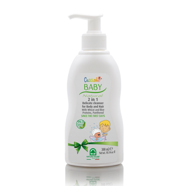 CUCCIOLO® BABY NATURAL nežno sredstvo za umivanje telesa in las 2 v 1