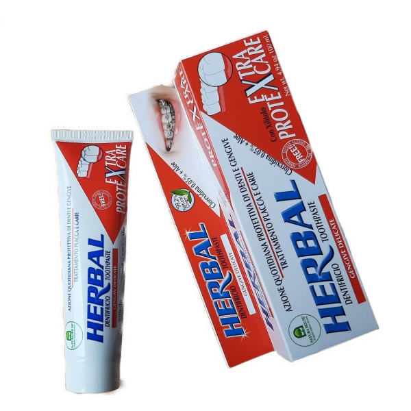 HERBAL PROTEXCARE -Zobna pasta formulirana posebej za uporabnike protez, zobnih aparatov in implantantov      100 ml