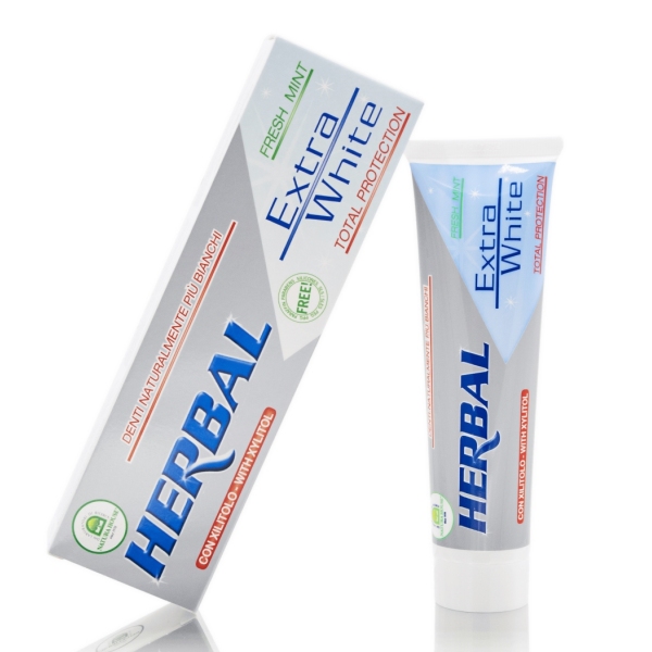 HERBAL EXTRA WHITE Belilna zobna pasta s ksilitolom      100 ml