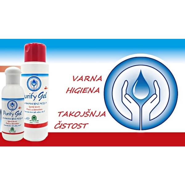 Purify Spray  Safe Hygiene, pršilo  z alkoholom,  hidrolatom slezenovca, alojo in mentolom    -   100 ml